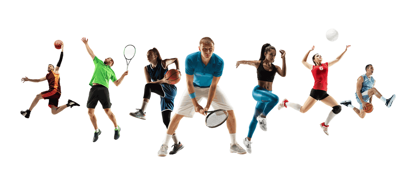 Athletes competing across different sports