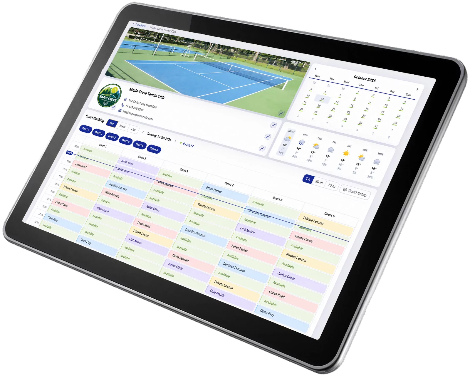 Challanger Locations on a tablet