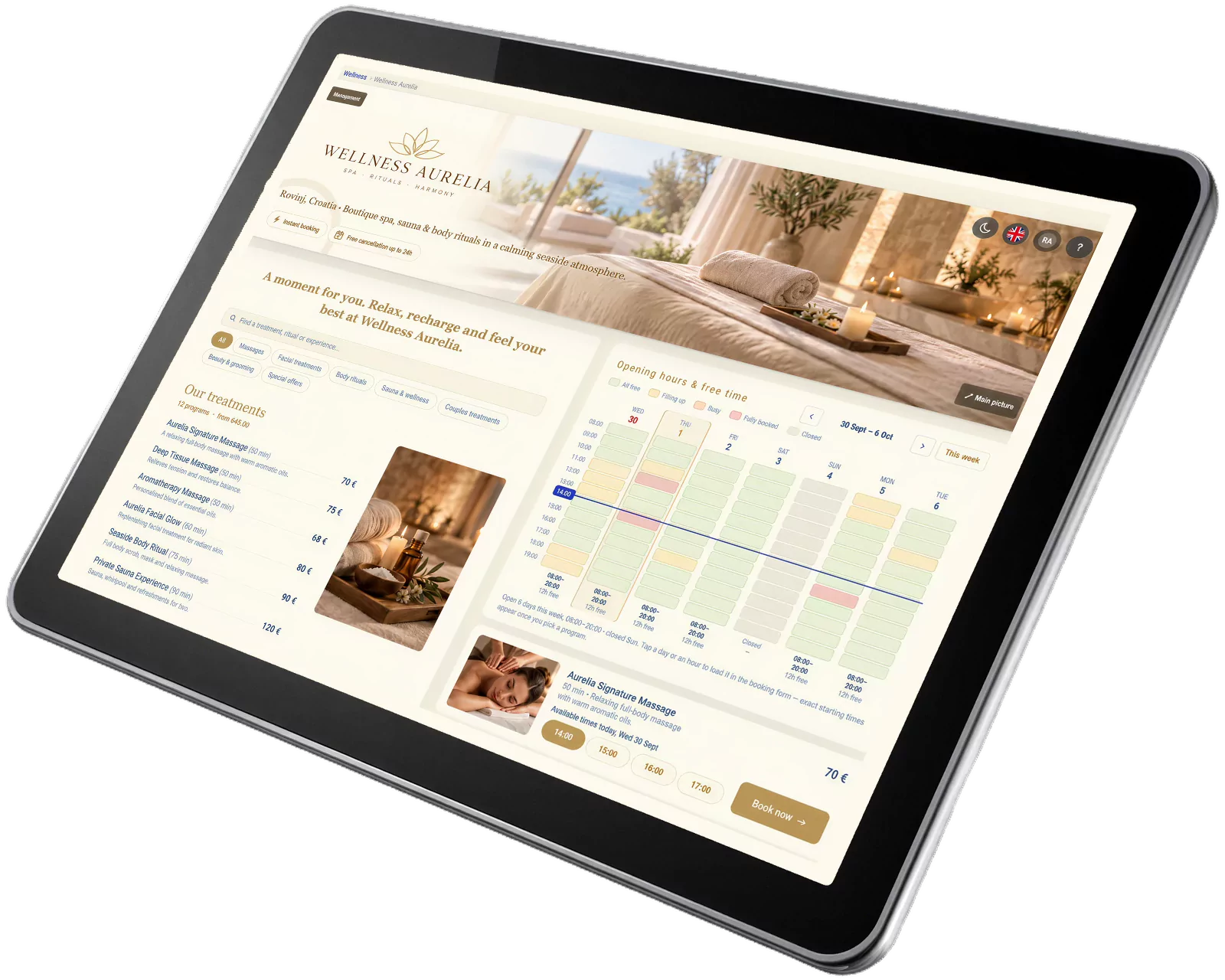Challanger Wellness on a tablet